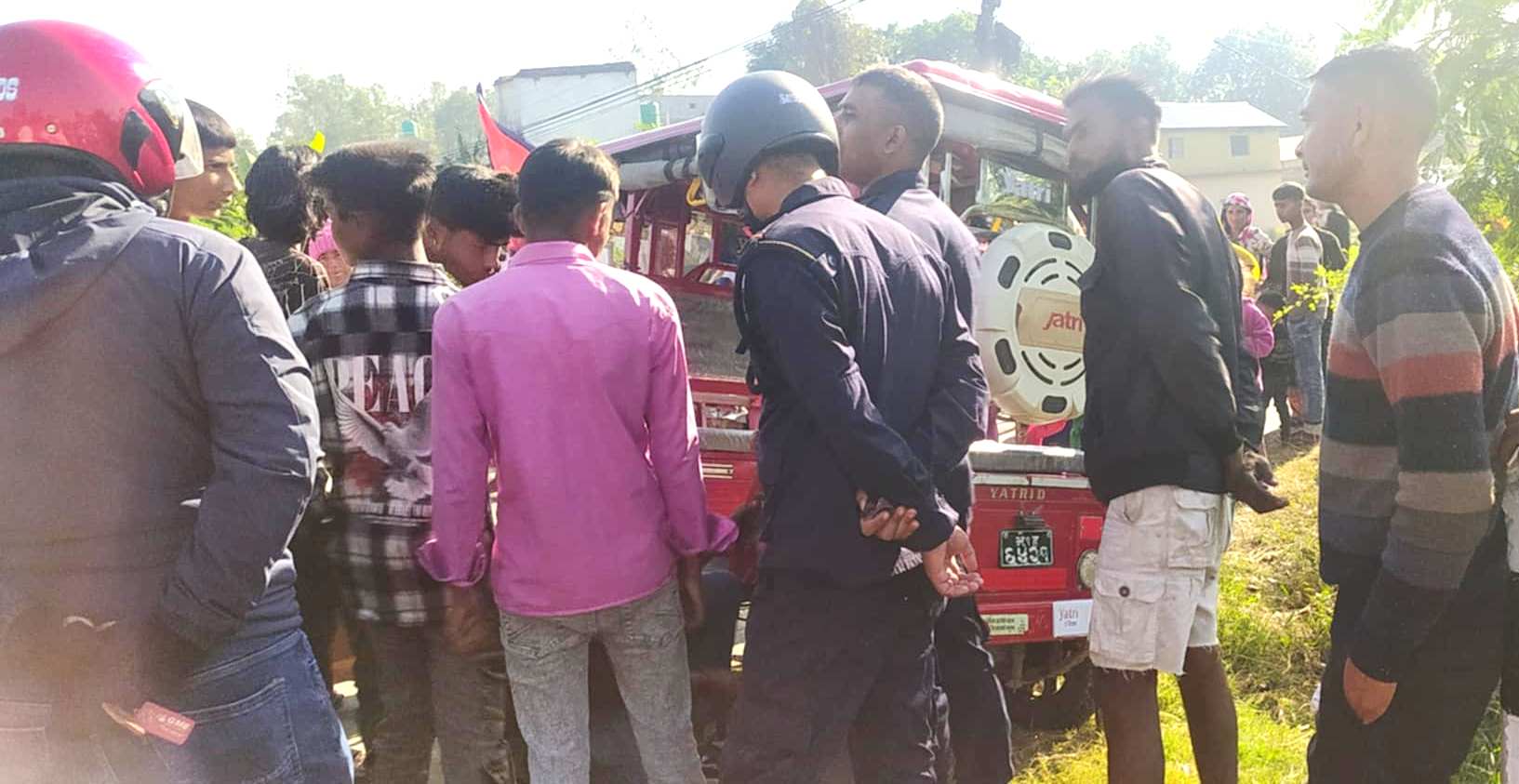 बर्दियामा अटो–मोटरसाइकल ठोक्किँदा बृद्ध दम्पतीसहित ३ जना घाइते