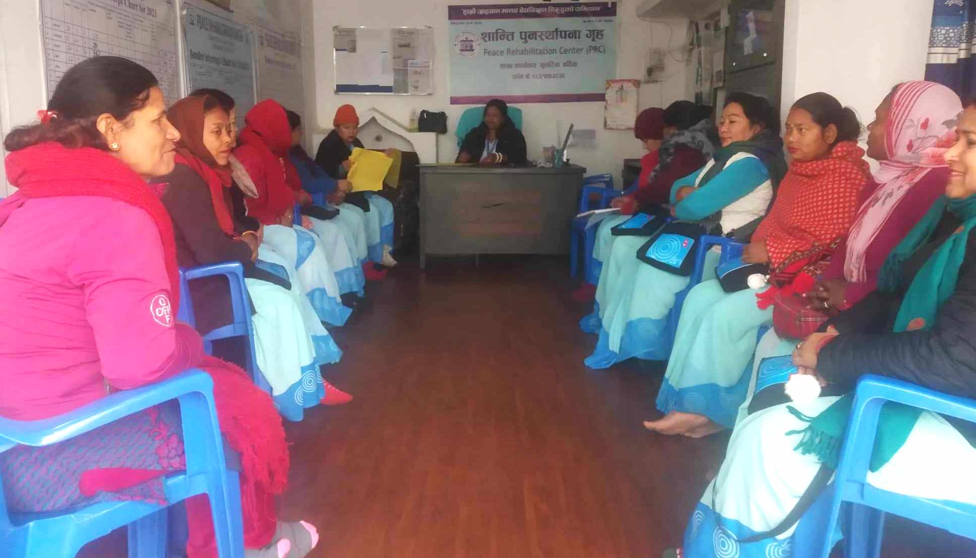 स्वास्थ्य स्वयंसेविकासँग सहकार्यगर्दै शान्ति पुर्नस्थापना गृह
